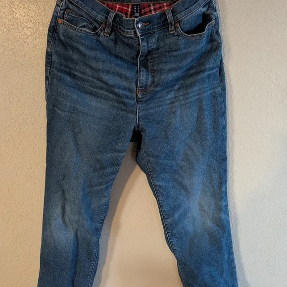 Lands' End Denim with Red Plaid Interior - Picture 1 of 5